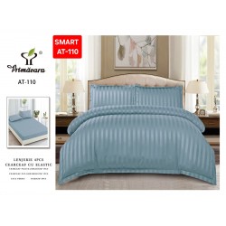 Lenjerie de pat cu elastic tip hotel din BUMBAC 100% DAMASC , 4 piese Lenjerie de pat cu elastic tip hotel din BUMBAC 100% DAMASC , 4 piese
