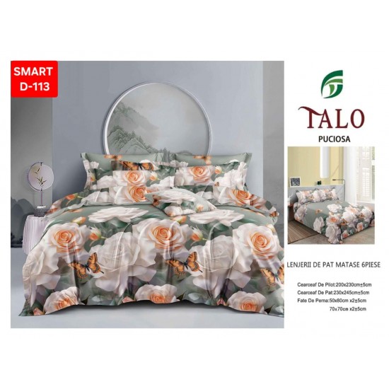 Lenjerii de pat Finet 6 Piese 1+1 Lenjerii Finet cu cearceaf normal Oferta 1+1