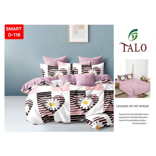 Lenjerii de pat Finet 6 Piese 1+1 Lenjerii Finet cu cearceaf normal Oferta 1+1