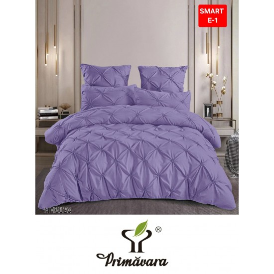 Lenjerie de pat cu pliuri din FINET pentru 2 persoane, 6 piese Lenjerii de pat cu pliuri