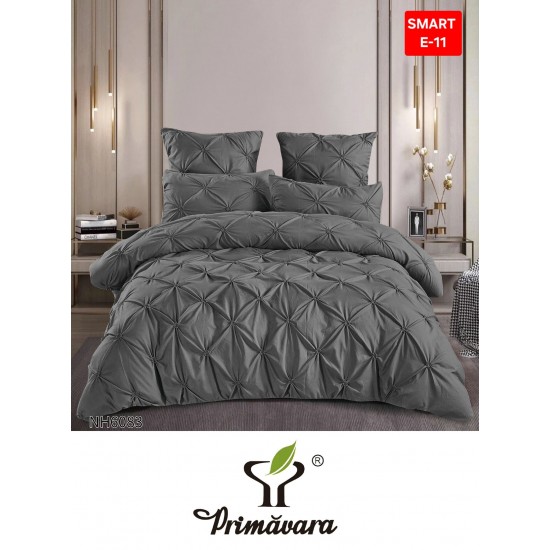 Lenjerie de pat cu pliuri din FINET pentru 2 persoane, 6 piese Lenjerii de pat cu pliuri