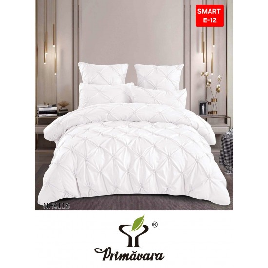 Lenjerie de pat cu pliuri din FINET pentru 2 persoane, 6 piese Lenjerii de pat cu pliuri