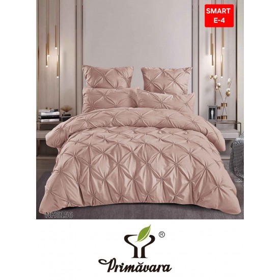 Lenjerie de pat cu pliuri din FINET pentru 2 persoane, 6 piese Lenjerii de pat cu pliuri