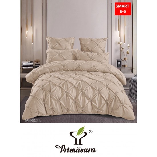 Lenjerie de pat cu pliuri din FINET pentru 2 persoane, 6 piese Lenjerii de pat cu pliuri