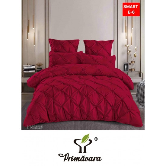 Lenjerie de pat cu pliuri din FINET pentru 2 persoane, 6 piese Lenjerii de pat cu pliuri