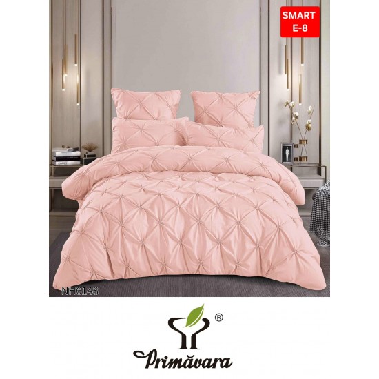 Lenjerie de pat cu pliuri din FINET pentru 2 persoane, 6 piese Lenjerii de pat cu pliuri