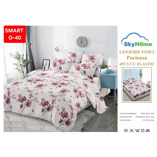 Lenjerii de pat cu Elastic Finet 4 piese Lenjerii Finet cu Elastic Oferta 1+1