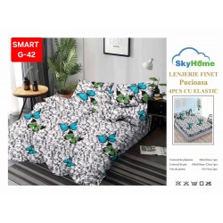 Lenjerii de pat cu Elastic Finet 4 piese 