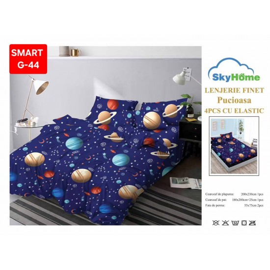 Lenjerii de pat cu Elastic Finet 4 piese Lenjerii Finet cu Elastic Oferta 1+1