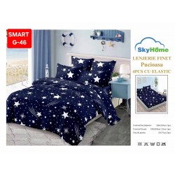 Lenjerii de pat cu Elastic Finet 4 piese 
