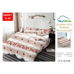 Lenjerii de pat cu Elastic Finet 4 piese 