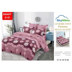 Lenjerii de pat cu Elastic Finet 4 piese 