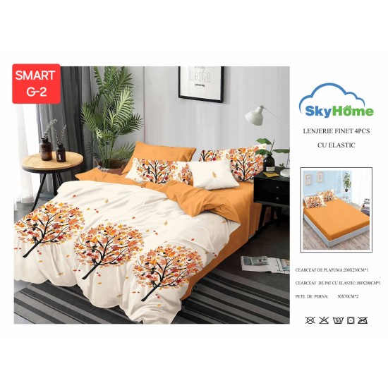 Lenjerii de pat cu Elastic Finet 4 piese