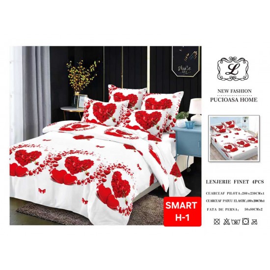 Lenjerii de pat cu Elastic Finet 4 piese Lenjerii Finet cu Elastic Oferta 1+1