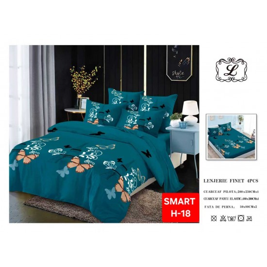 Lenjerii de pat cu Elastic Finet 4 piese Lenjerii Finet cu Elastic Oferta 1+1