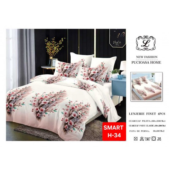 Lenjerii de pat cu Elastic Finet 4 piese Lenjerii Finet cu Elastic Oferta 1+1