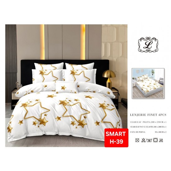 Lenjerii de pat cu Elastic Finet 4 piese Lenjerii Finet cu Elastic Oferta 1+1