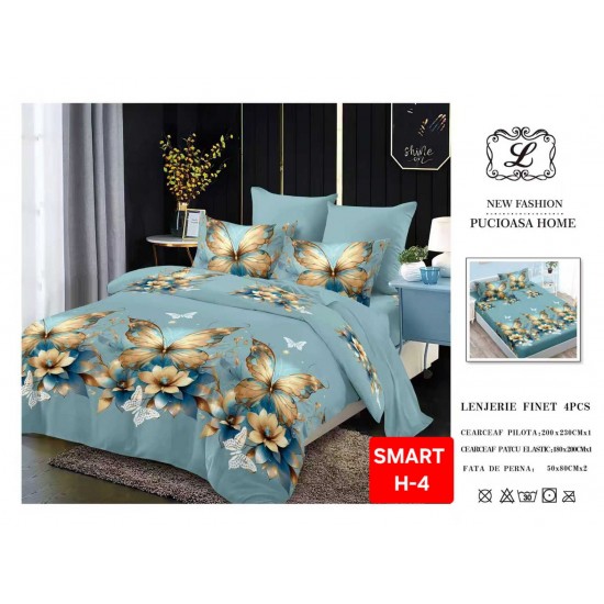 Lenjerii de pat cu Elastic Finet 4 piese Lenjerii Finet cu Elastic Oferta 1+1