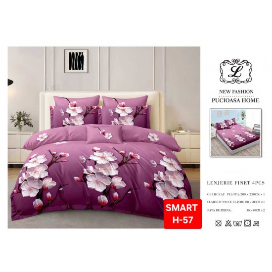 Lenjerii de pat cu Elastic Finet 4 piese Lenjerii Finet cu Elastic Oferta 1+1