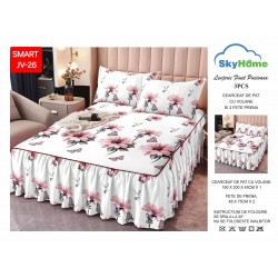 Cearceaf cu Volane din Finet + 2 Fete Perna - 160x200x45 Cearceaf cu Volane din Finet + 2 Fete Perna - 160x200x45
