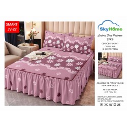 Cearceaf cu Volane din Finet + 2 Fete Perna - 160x200x45 Cearceaf cu Volane din Finet + 2 Fete Perna - 160x200x45