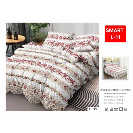 Lenjerii de pat Finet 6 Piese 1+1 Lenjerii Finet cu cearceaf normal Oferta 1+1