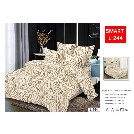 Lenjerii de pat Finet 6 Piese 1+1 Lenjerii Finet cu cearceaf normal Oferta 1+1