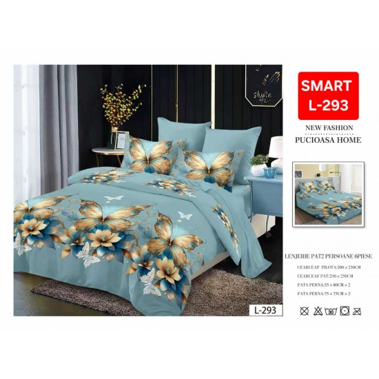 Lenjerii de pat Finet 6 Piese 1+1 Lenjerii Finet cu cearceaf normal Oferta 1+1