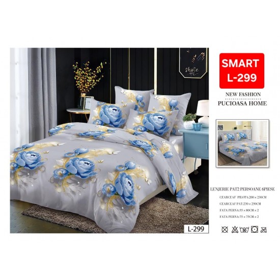 Lenjerii de pat Finet 6 Piese 1+1 Lenjerii Finet cu cearceaf normal Oferta 1+1