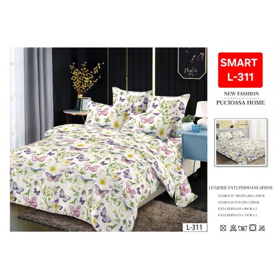 Lenjerii de pat Finet 6 Piese 1+1 Lenjerii Finet cu cearceaf normal Oferta 1+1