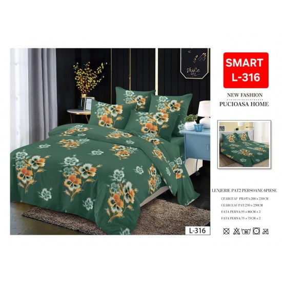 Lenjerii de pat Finet 6 Piese 1+1 Lenjerii Finet cu cearceaf normal Oferta 1+1