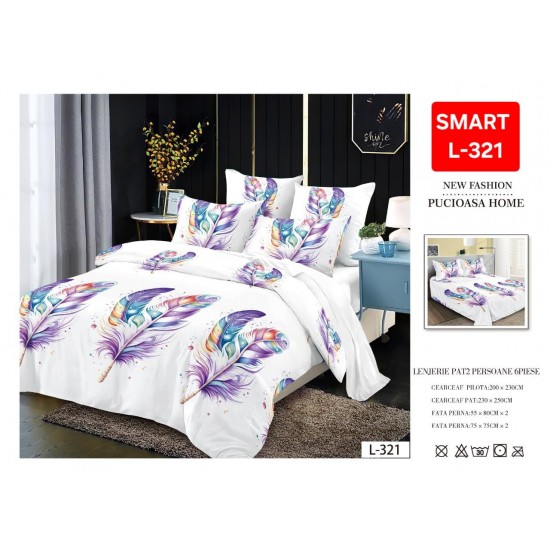 Lenjerii de pat Finet 6 Piese 1+1 Lenjerii Finet cu cearceaf normal Oferta 1+1