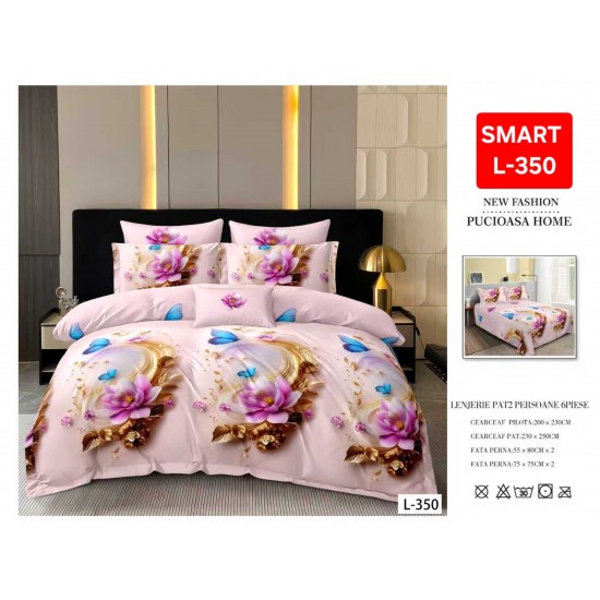 Lenjerii de pat Finet 6 Piese 1+1 Lenjerii Finet cu cearceaf normal Oferta 1+1