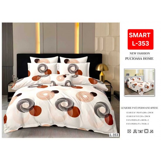 Lenjerii de pat Finet 6 Piese 1+1 Lenjerii Finet cu cearceaf normal Oferta 1+1