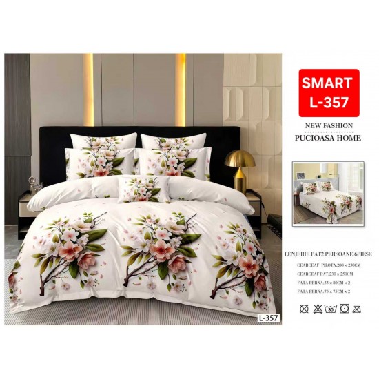 Lenjerii de pat Finet 6 Piese 1+1 Lenjerii Finet cu cearceaf normal Oferta 1+1