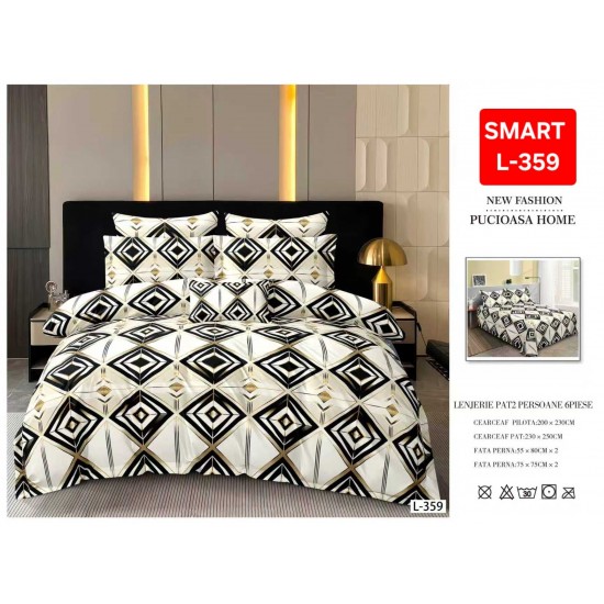 Lenjerii de pat Finet 6 Piese 1+1 Lenjerii Finet cu cearceaf normal Oferta 1+1