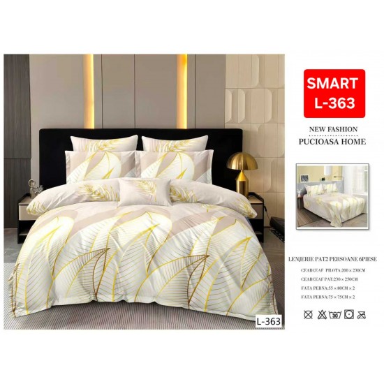 Lenjerii de pat Finet 6 Piese 1+1 Lenjerii Finet cu cearceaf normal Oferta 1+1