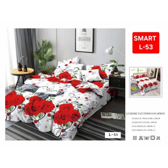 Lenjerii de pat Finet 6 Piese 1+1 Lenjerii Finet cu cearceaf normal Oferta 1+1