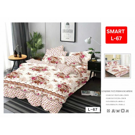 Lenjerii de pat Finet 6 Piese 1+1 Lenjerii Finet cu cearceaf normal Oferta 1+1