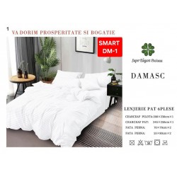 Lenjerie de pat tip hotel din BUMBAC 100% DAMASC , 6 piese 1+1
