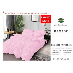 Lenjerie de pat tip hotel din BUMBAC 100% DAMASC , 6 piese 1+1