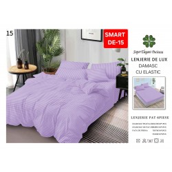 Lenjerie de pat cu elastic tip hotel din BUMBAC 100% DAMASC , 6 piese 1+1