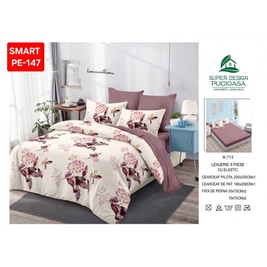 Lenjerii de pat cu Elastic Finet 6 piese Lenjerii Finet cu Elastic Oferta 1+1