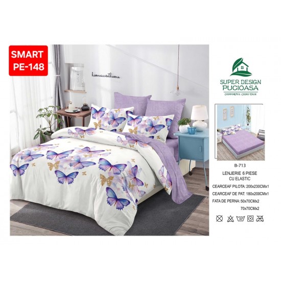 Lenjerii de pat cu Elastic Finet 6 piese Lenjerii Finet cu Elastic Oferta 1+1