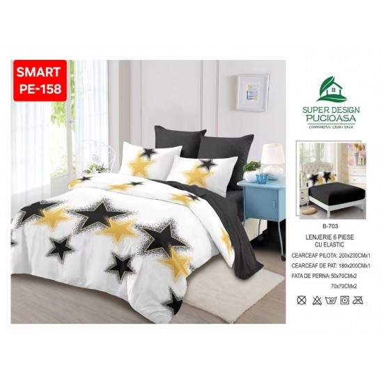 Lenjerii de pat cu Elastic Finet 6 piese Lenjerii Finet cu Elastic Oferta 1+1