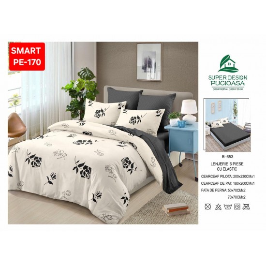 Lenjerii de pat cu Elastic Finet 6 piese Lenjerii Finet cu Elastic Oferta 1+1