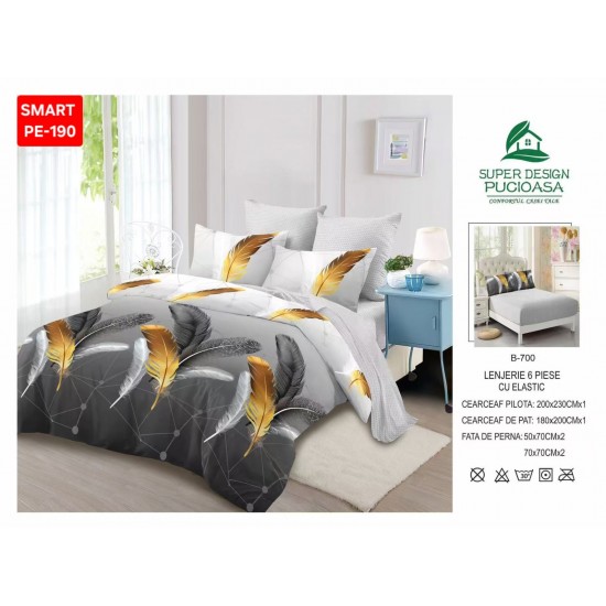 Lenjerii de pat cu Elastic Finet 6 piese Lenjerii Finet cu Elastic Oferta 1+1