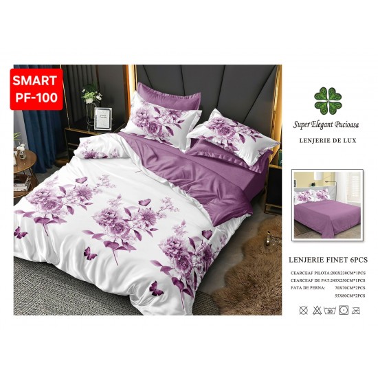 Lenjerii de pat Finet 6 Piese Lenjerii Finet cu cearceaf normal Oferta 1+1