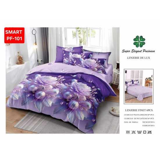 Lenjerii de pat Finet 6 Piese Lenjerii Finet cu cearceaf normal Oferta 1+1