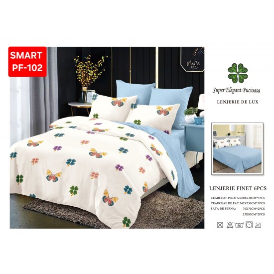 Lenjerii de pat Finet 6 Piese Lenjerii Finet cu cearceaf normal Oferta 1+1